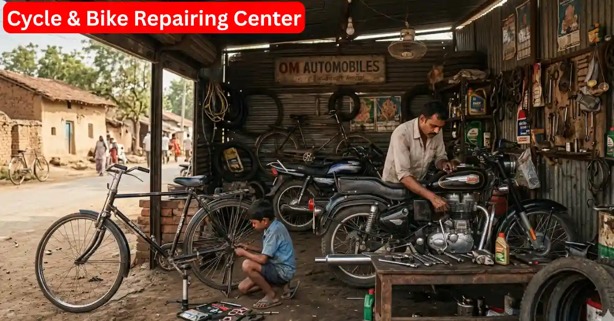 गांव में bike और cycle repairing center – रोज़ाना कमाई देने वाला small business idea