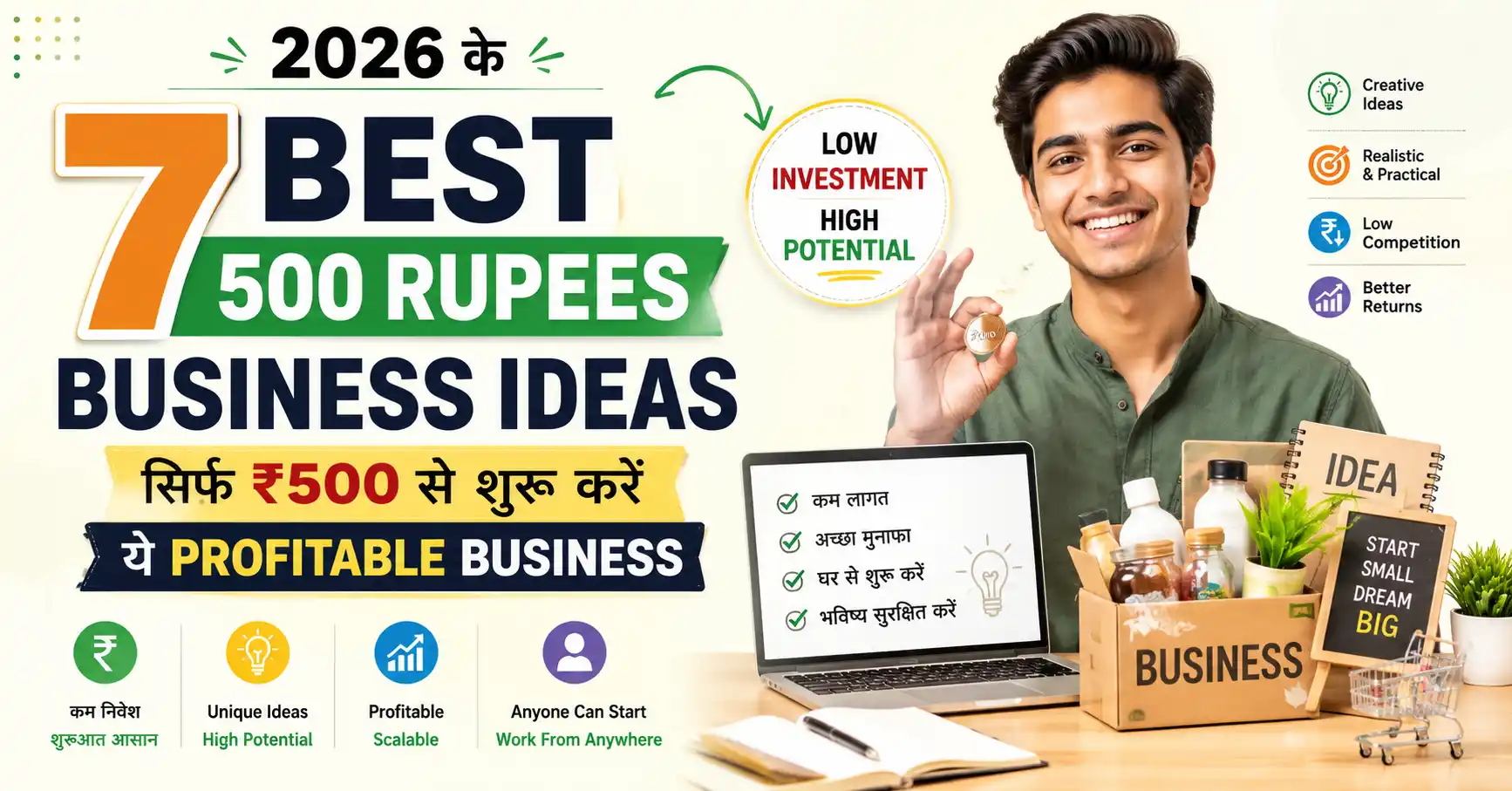2026 के 7 Best 500 Rupees Business Ideas – सिर्फ ₹500 से शुरू होने वाले Low Investment Business Ideas