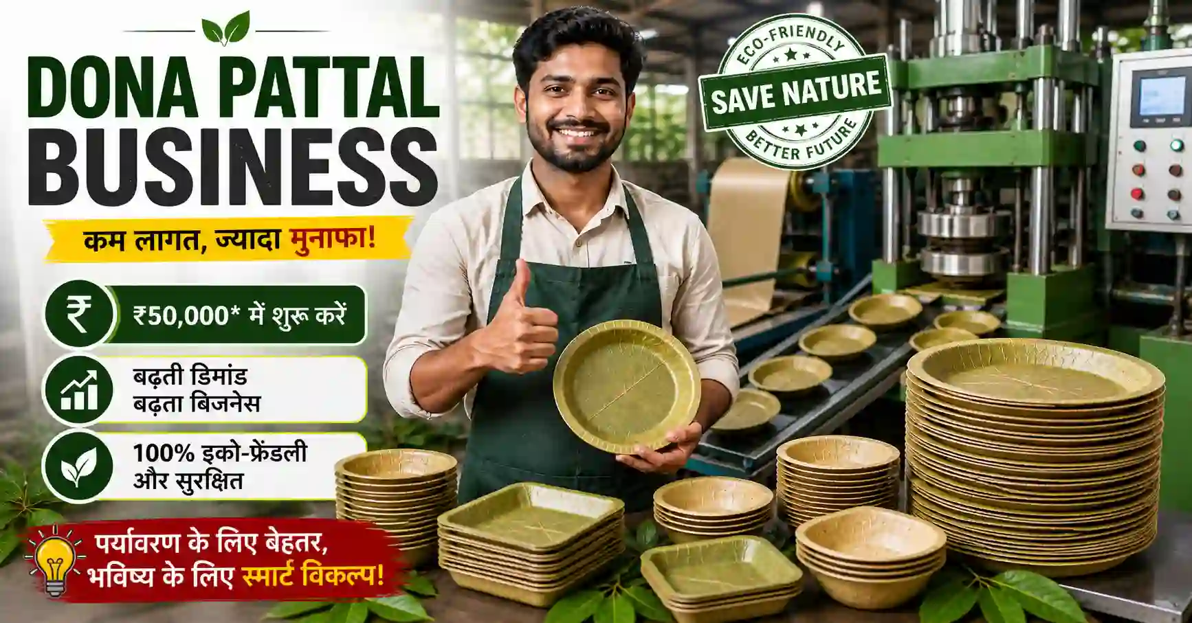 Dona Pattal Business – ₹50,000 में दोना-पत्तल बनाने का बिजनेस शुरू करने का तरीका