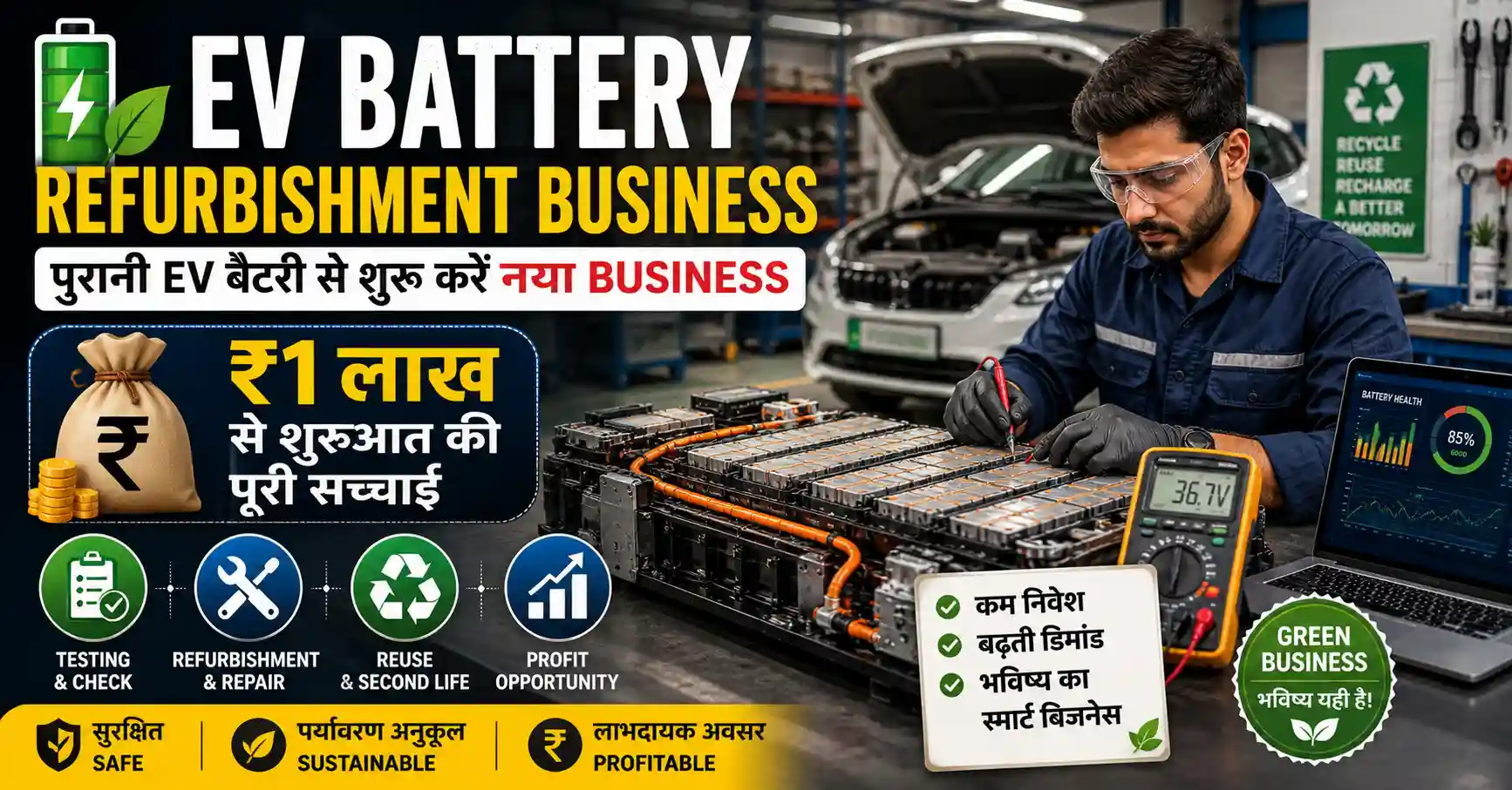 EV Battery Refurbishment Business – पुरानी EV बैटरी से नया बिजनेस शुरू करने का तरीका