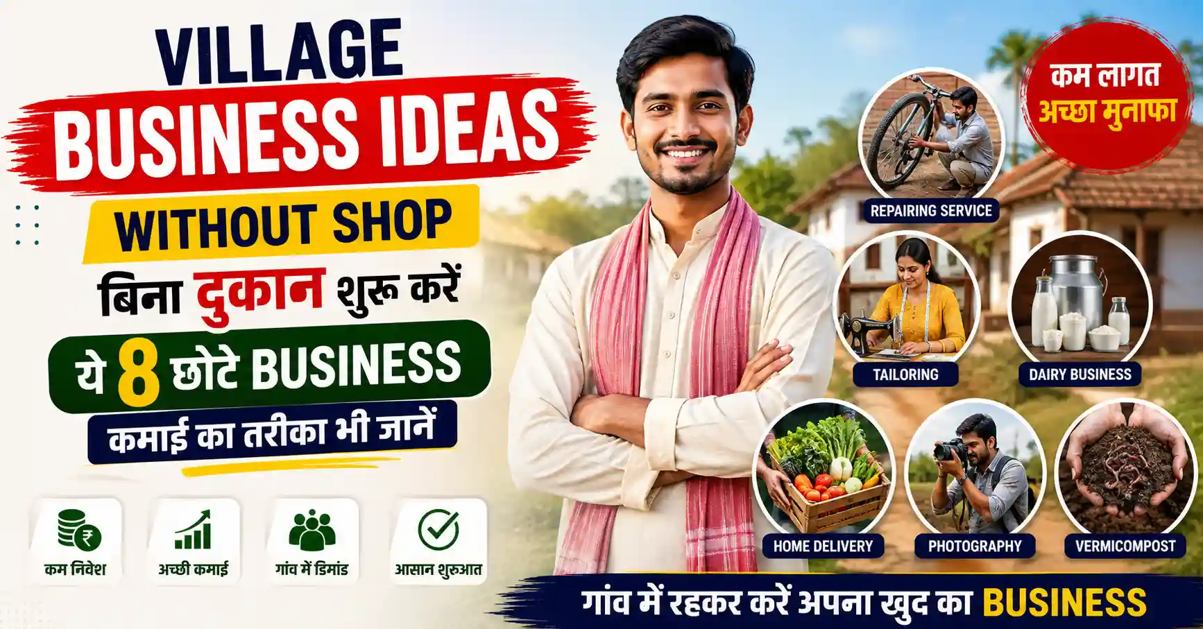 Village Business Ideas Without Shop – गांव में बिना दुकान शुरू किए जाने वाले 8 बिजनेस आइडिया